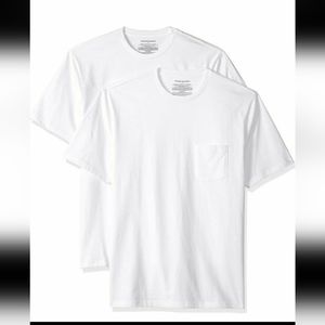 Pack of 2 plain white tees medium with front pocket
